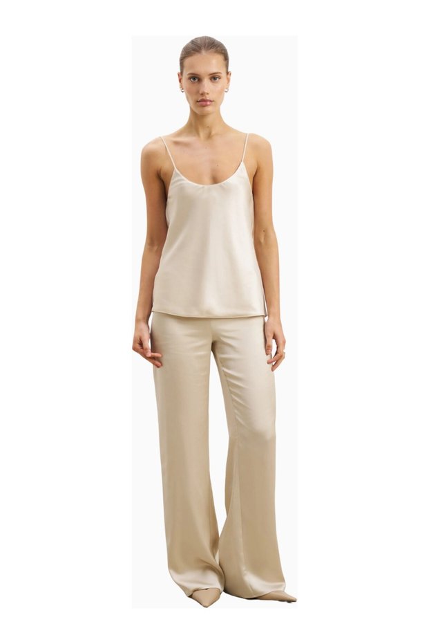 Formal Satin Straight Leg Trousers Women's Satin Straight Leg Trousers