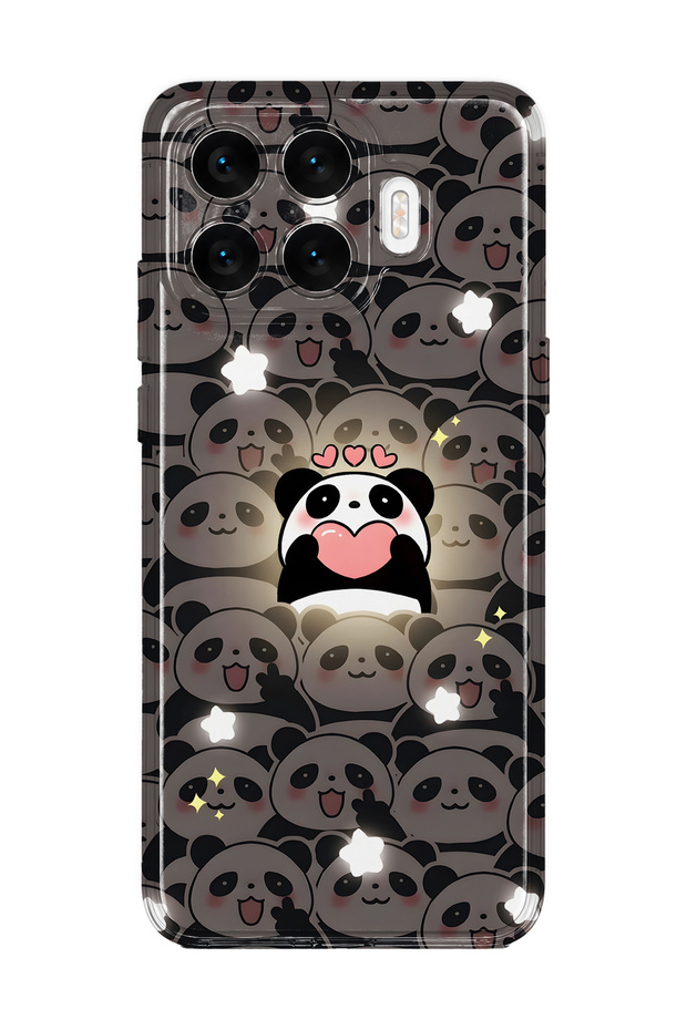 Xiaomi 17t Compatible Cute Panda Pattern Transparent Phone Case