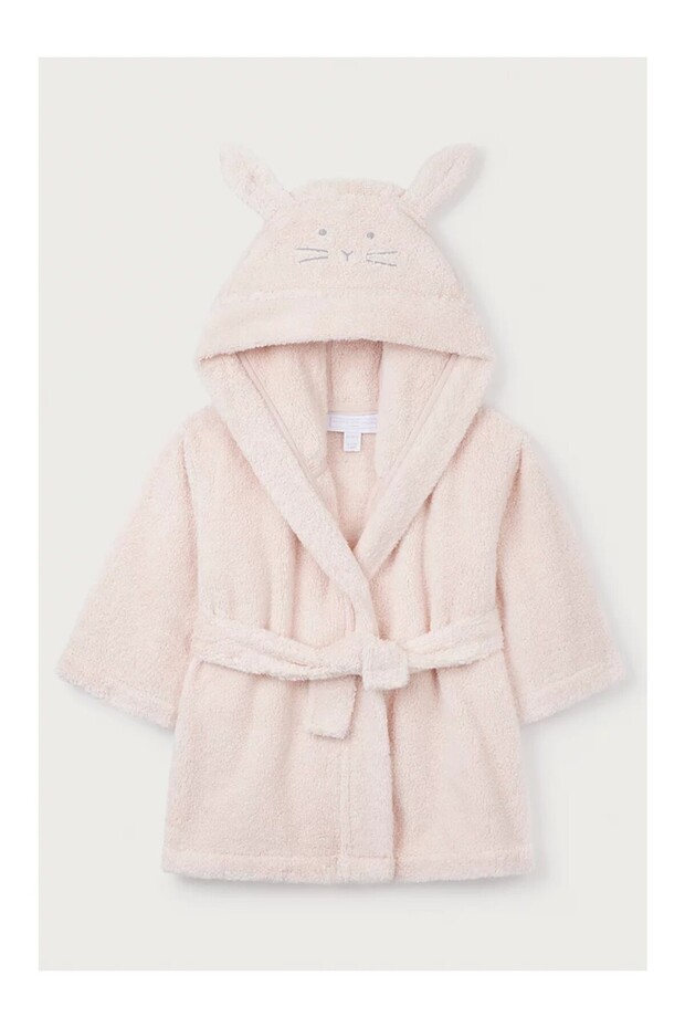 Organic Cotton Rabbit Hooded Baby Bathrobe