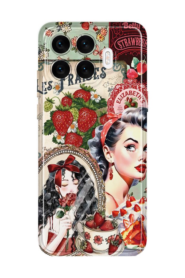 Xiaomi 17t Compatible Retro Women's Collage Pattern Transparent Phone Case