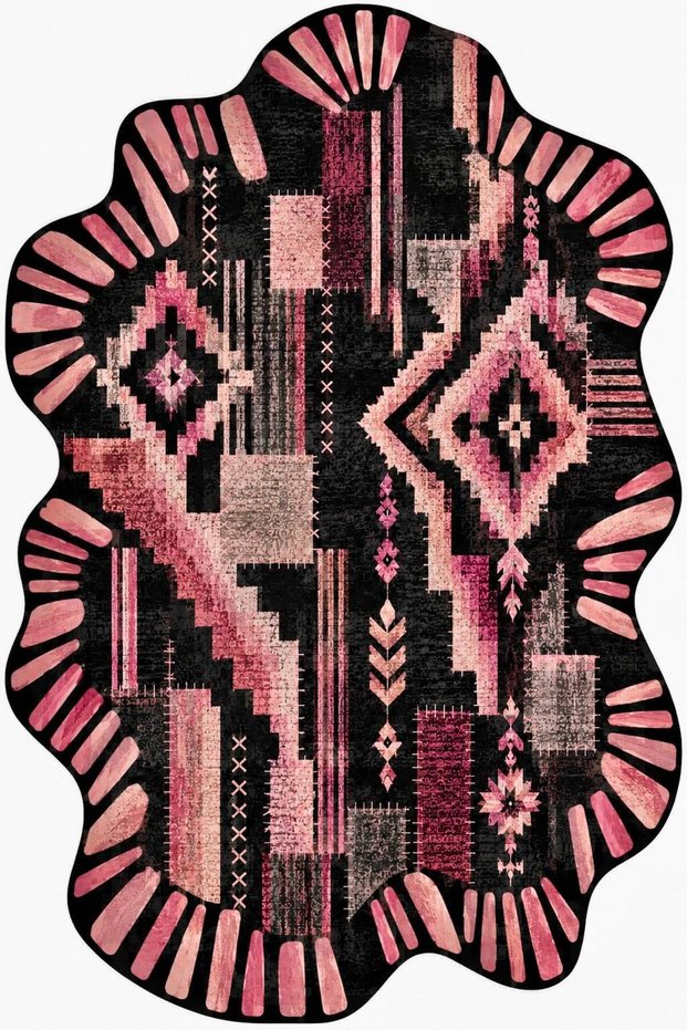 Auraplus Neon Ethnic Pattern Woven Base Decorative Carpet Auraplus86