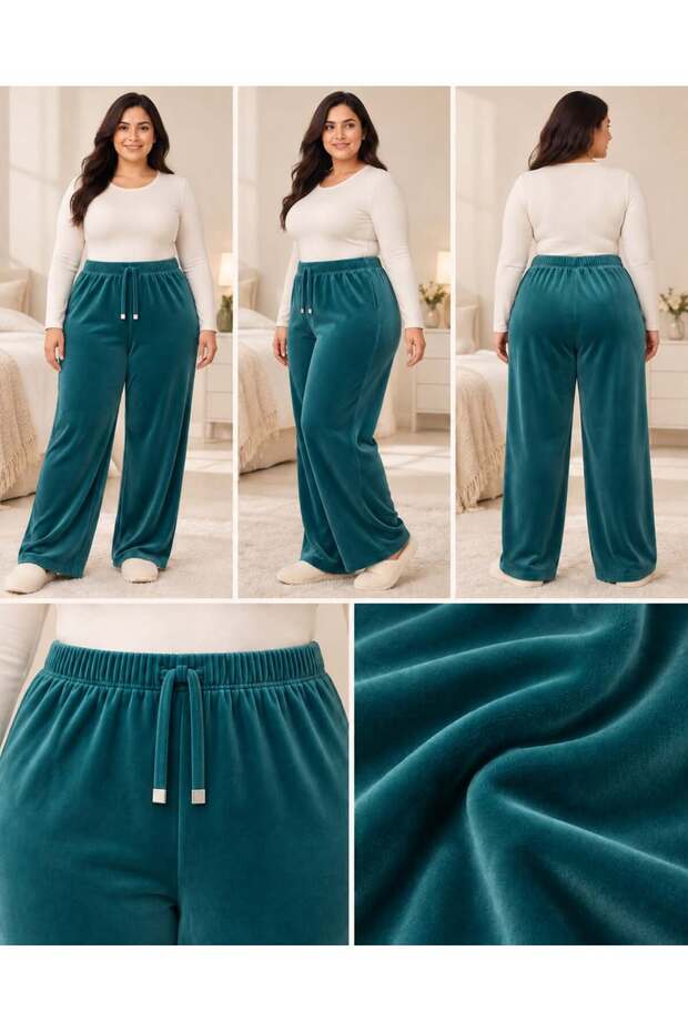 French Velvet Oversized Pajama Bottoms 8021