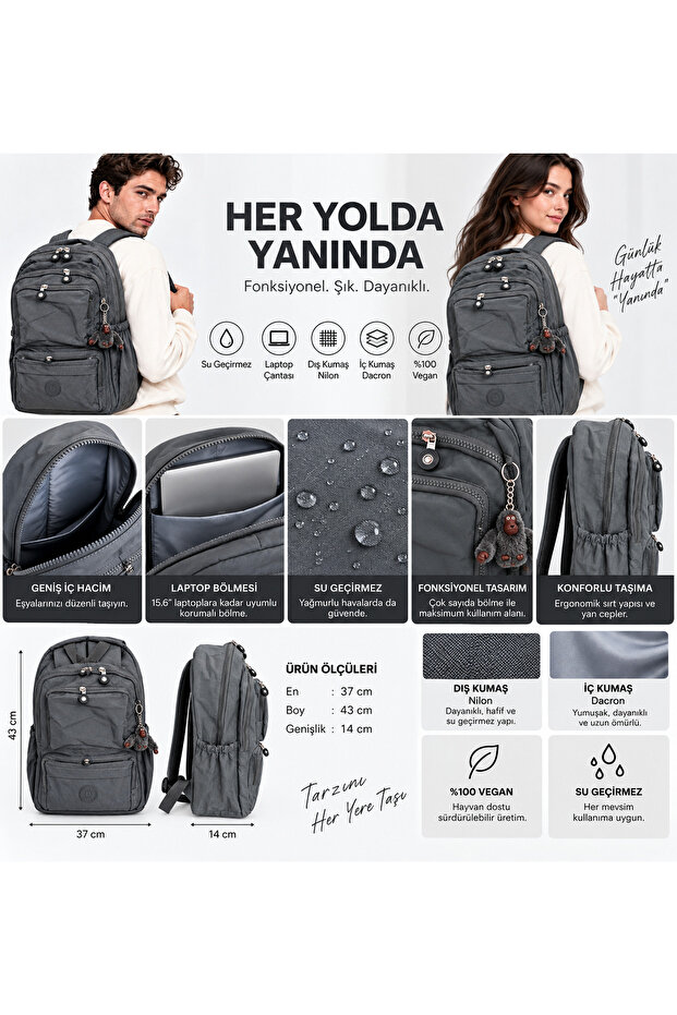 Unisex Backpack with Waterproof Accessories