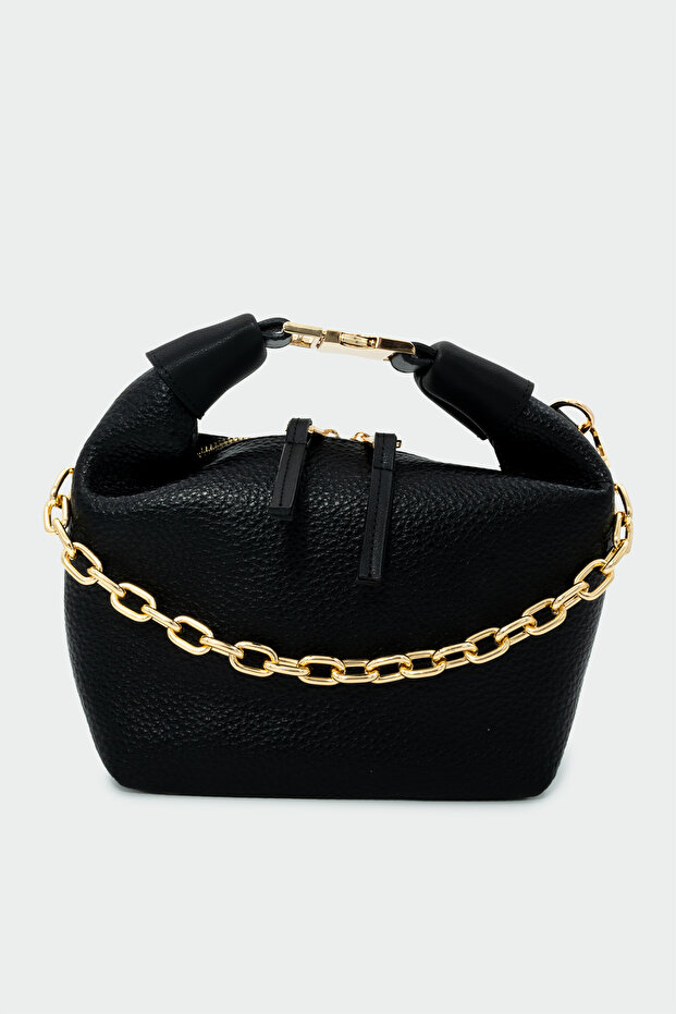 Yoges Women's Handbag with Chain Detail - Black