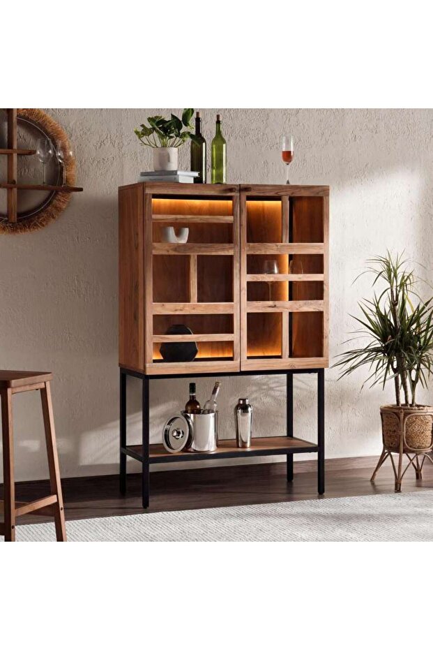 Mirage Bar Cabinet Veneer - Natural & Black