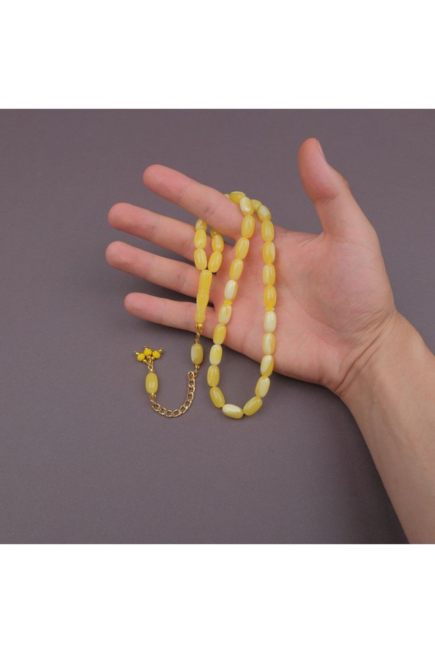 Beirut Drop Gold Color Tasseled Barley Cut 8X14Mm Prayer Beads