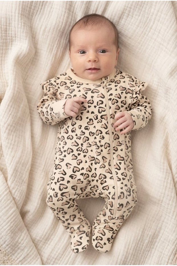 Baby Girl Leopard Floral Animal Patterned 3-Piece Romper Set 0-3 Months Baby Romper Newborn Hospital Release