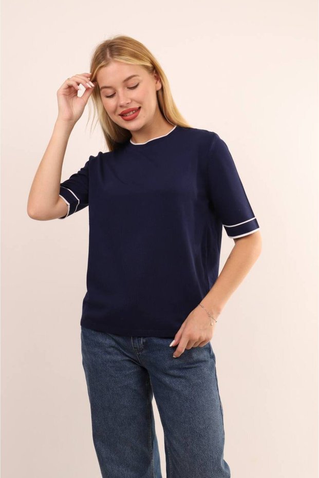 Short Sleeve Striped Blouse