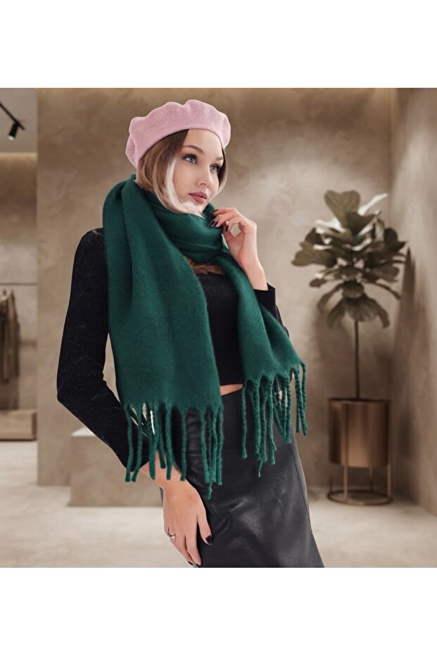 وشاح فاخر ناعم من قماش البوكليه بتصميم منتفخ