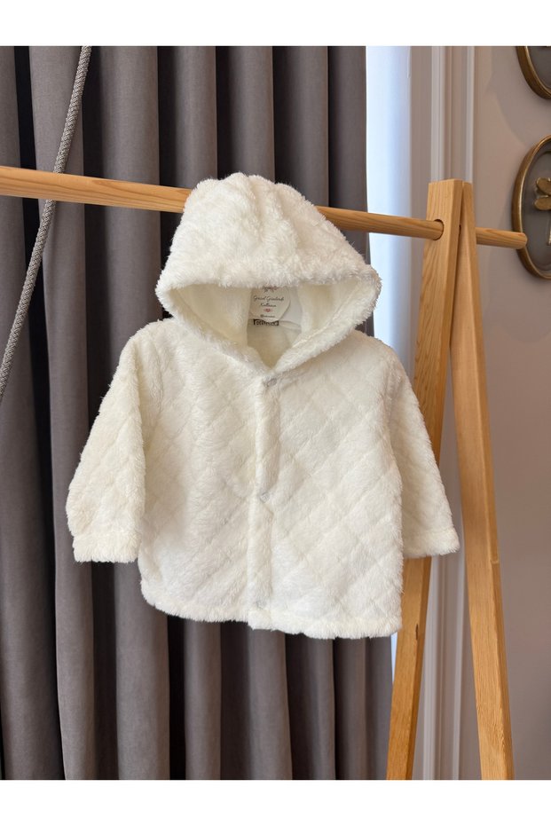 Babyaden Baklava Patterned Velsoft Hooded Girls & Boys Unisex Cardigan