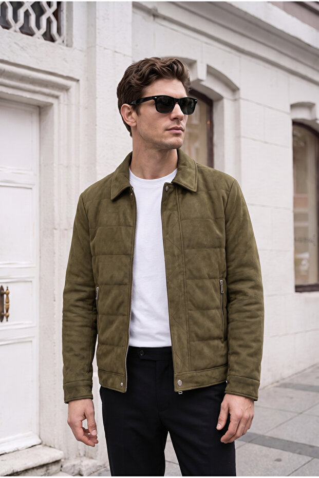 Basic Stylish Filled Suede Coat