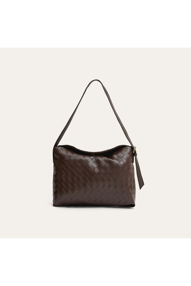 Women's Brown Knitted Look Handbag
