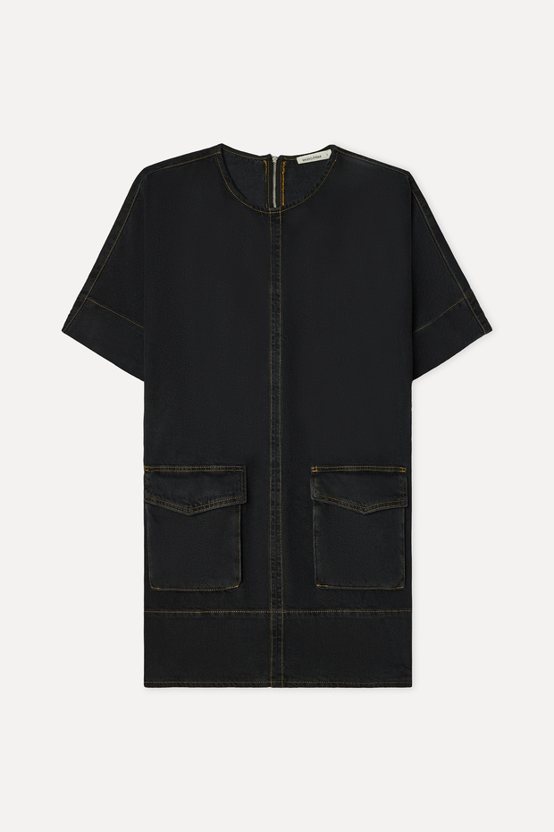 Women's Anthracite A-Form Mini Jean Dress