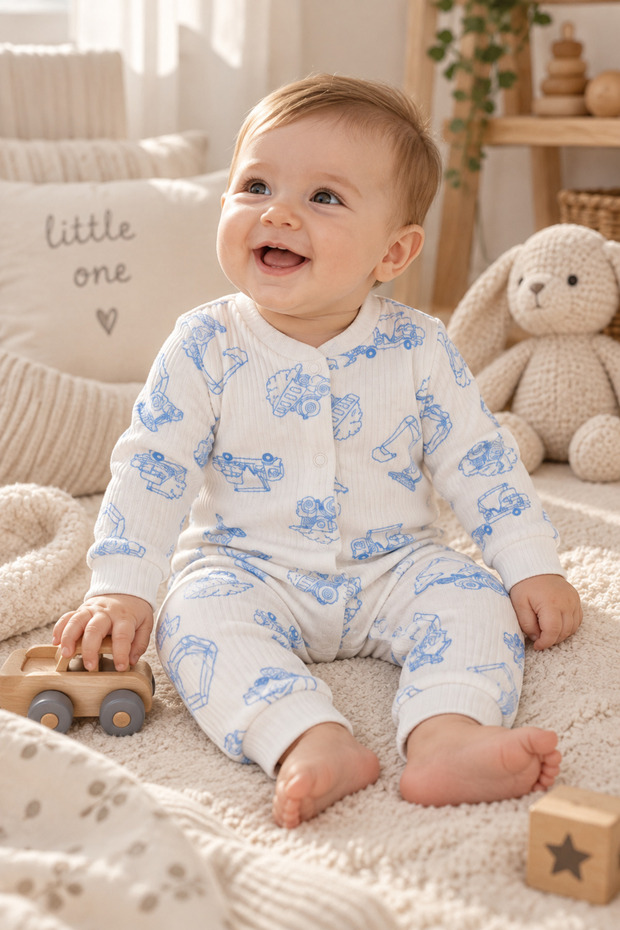 Organic 100% Cotton Newborn Baby Long Sleeve Romper