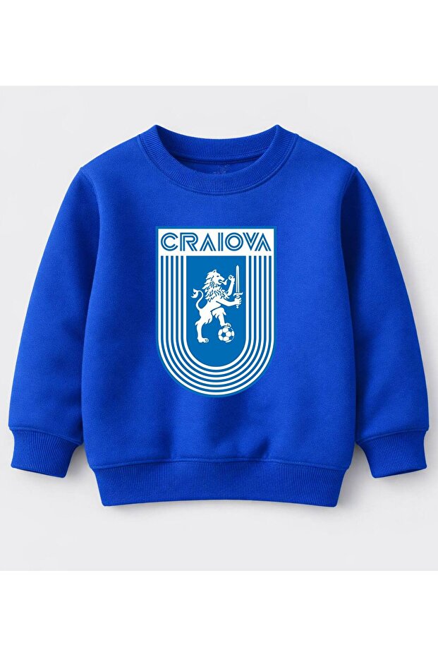 Sweatshirt Big Print Cs Universitatea Craiovacotton 3 Thread Non-Brushed Children's Sweatshirt