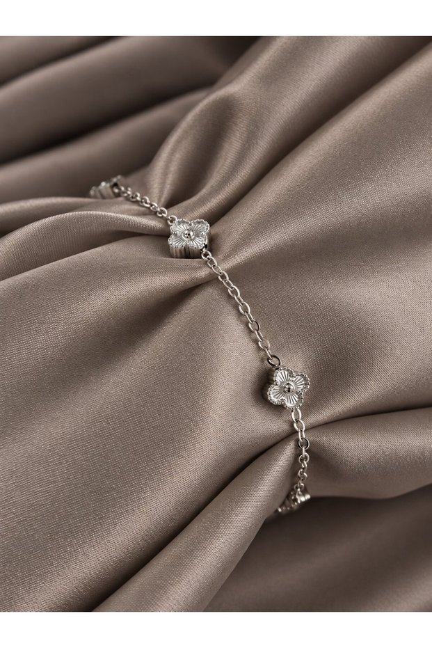 316L Steel Clover Model Silver Color Women's Bracelet