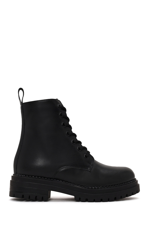 Women's Black Zippered Boots Wf230002Sv