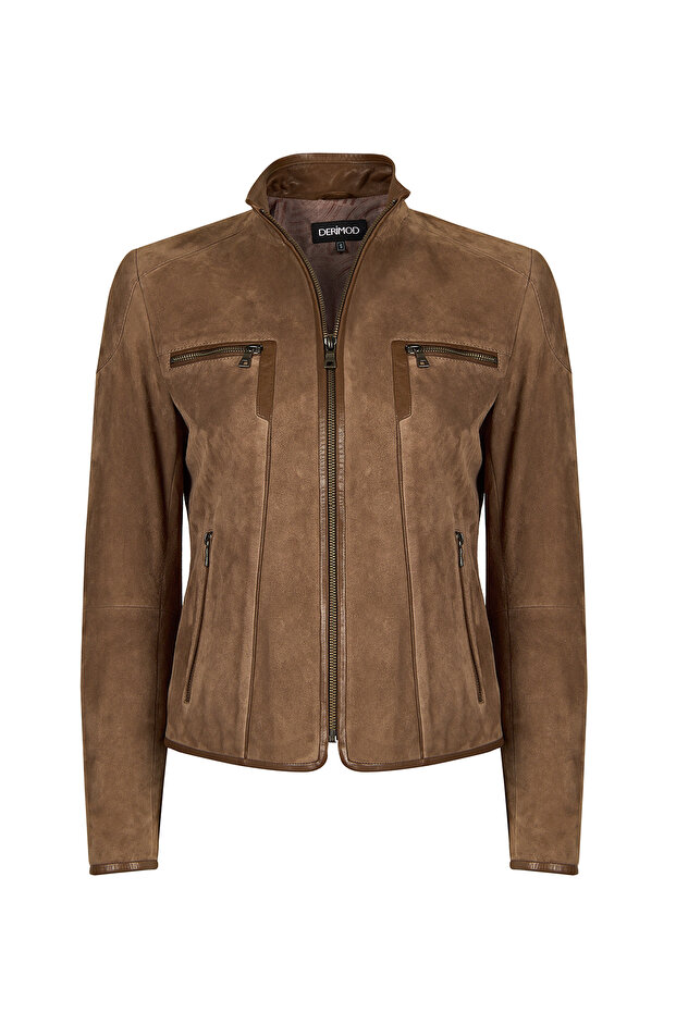 Sybil Women's Mink Short Suede Leather Jacket 26Wge570710