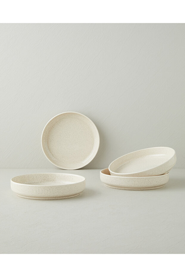 Boheme Stoneware 4-Piece Bowl Set 23 cm Cream