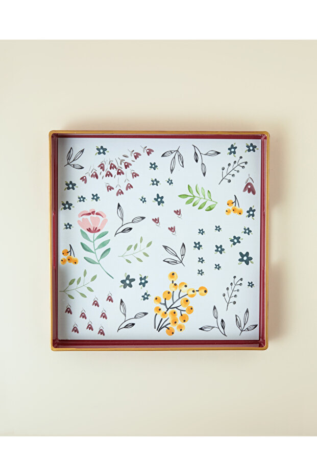 Nostalgic Country Tray 35.5X35.5 cm Burgundy