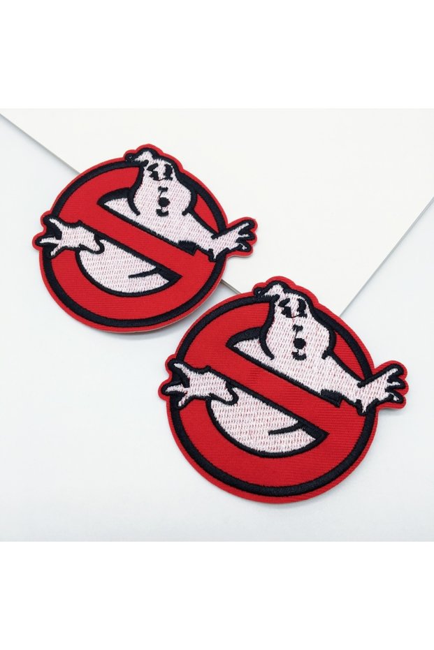 CT-LU01 2pcs Red Ghost Embroidered Iron-on Patches, Unique Design Creative DIY Sewing Patch, For Clo