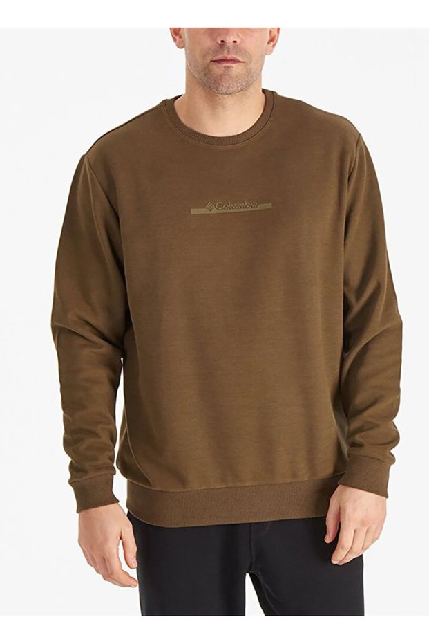 CSC Basic Bar Split Crew Kahve Erkek Sweatshirt