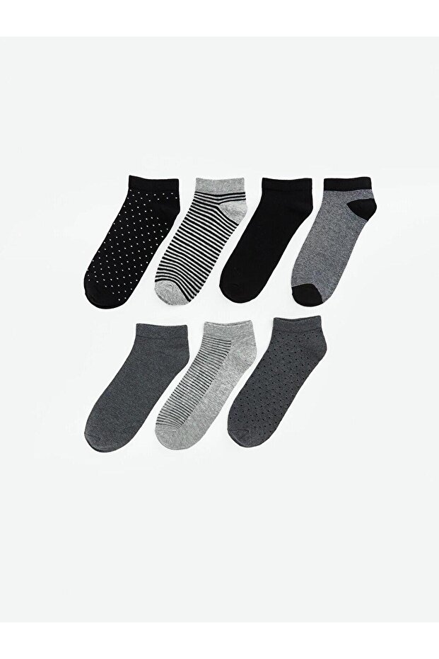 Mixed Patterned Men's Booties Socks 7-Pack (W6)