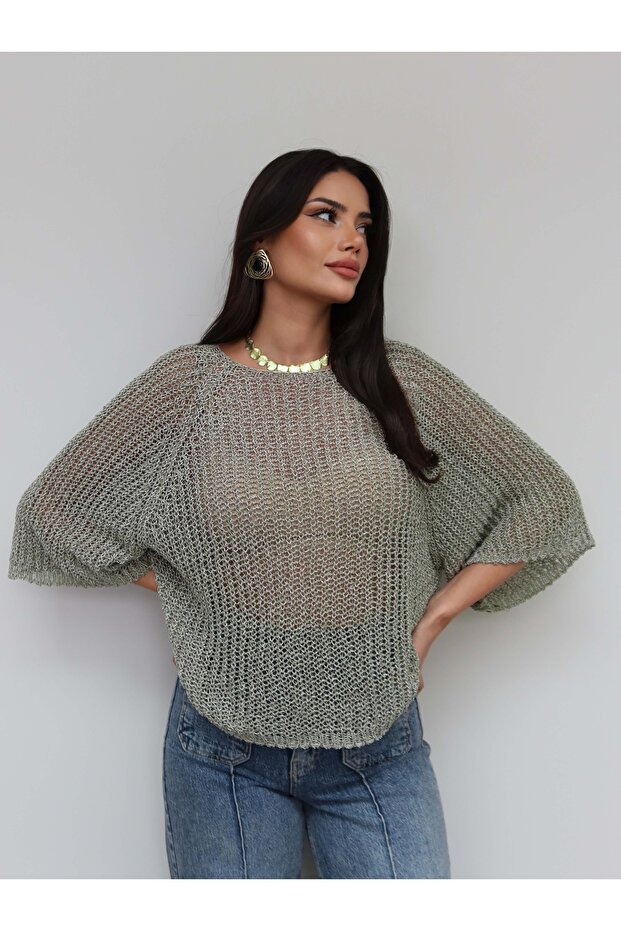 Sparkling Openwork Knitted Sweater
