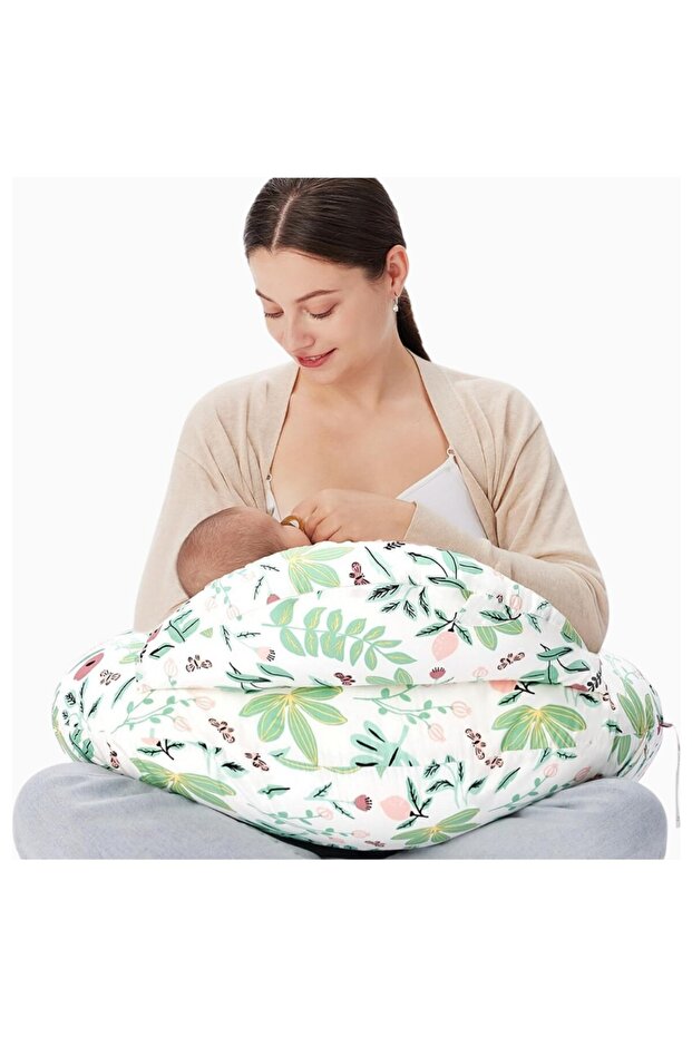 Ergonomic Breastfeeding Pillow with Safety Edge and Adjustable Belt