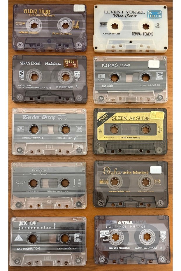 10 Turkish Pop Cassette Lots (No Cardboard, Only Cassettes) the Cassettes in the Photo Will Be Sent