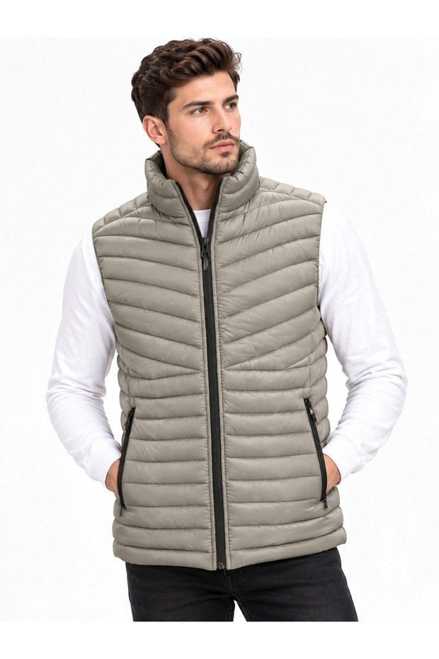 Men's Pocket Detailed Zippered Inflatable Vest