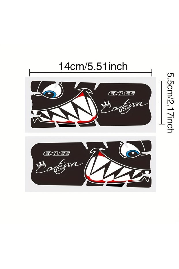 2pcs 2Pcs/Set Shark Pattern Bike Crank Protector Stickers, Anti-Scratch Protection Decals for MTB &