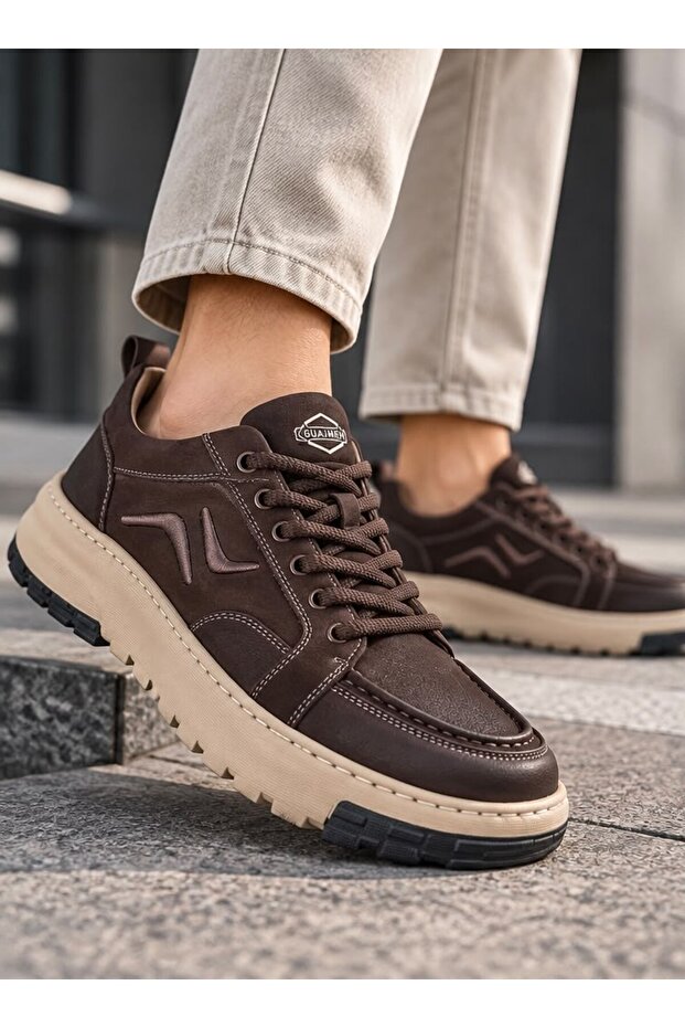 26K552 Men's Leather Daily Light Sole Casual Shoes