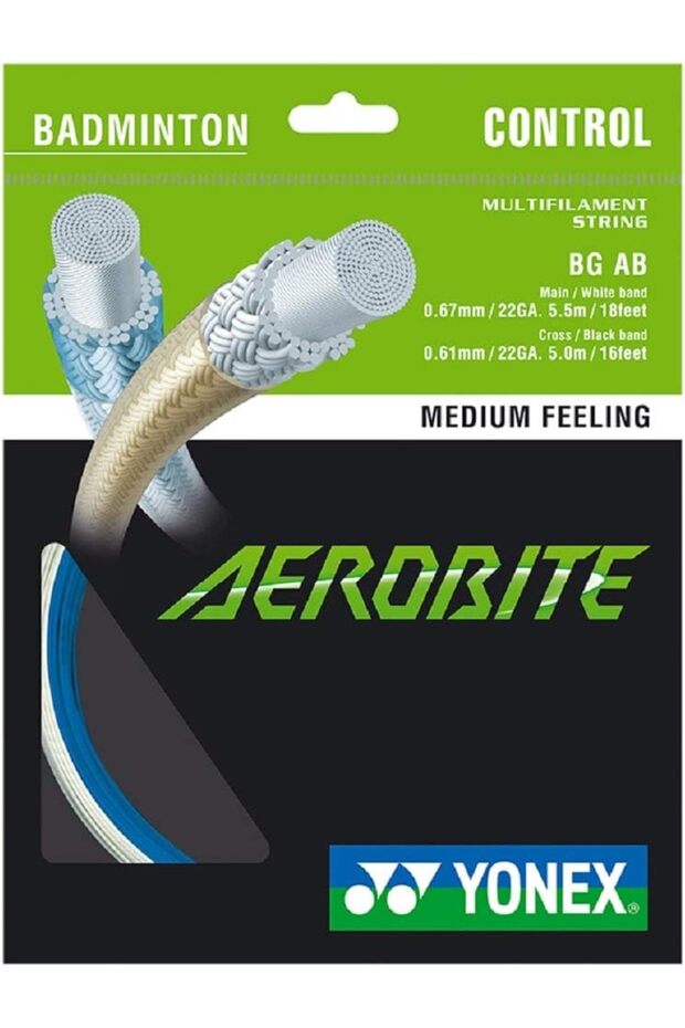 Aerobite Badminton String (White and Blue)