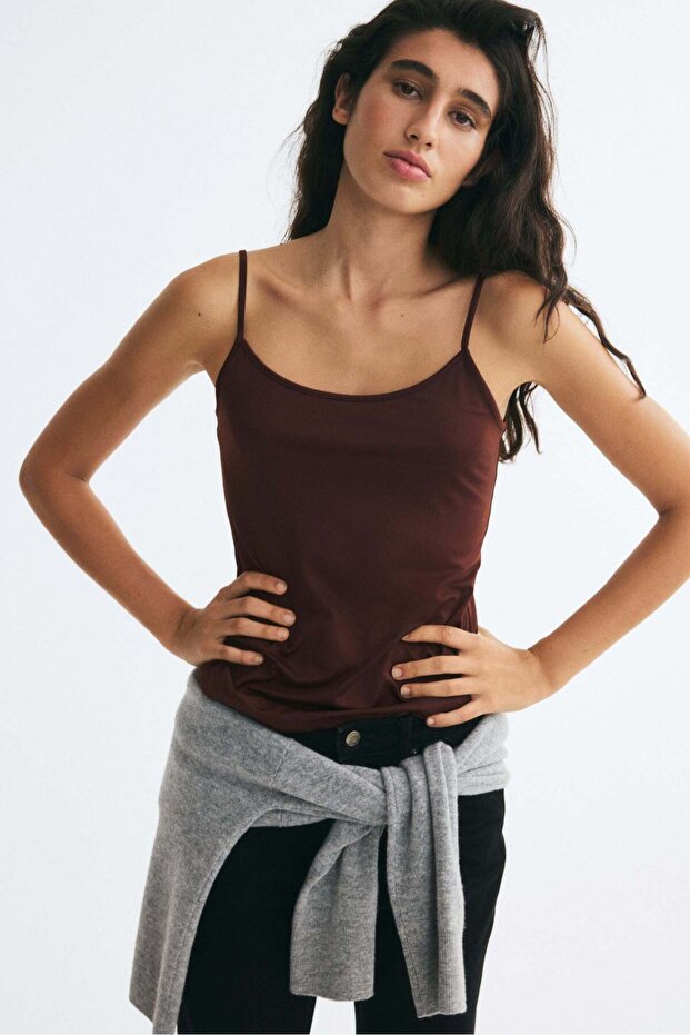 Microfibre strappy top