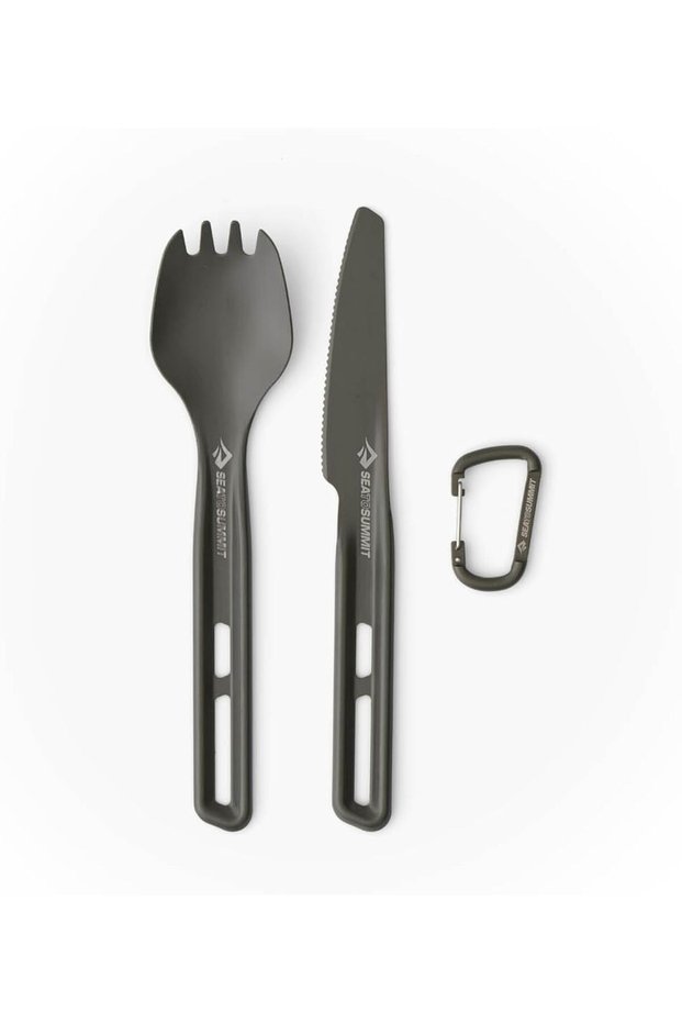 2-Piece Ultralight Cutlery Set, Spork and Knife, Aluminum, Camping Utensil Set, Cutlery