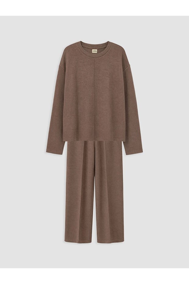 Brown Girls' Tracksuit Set