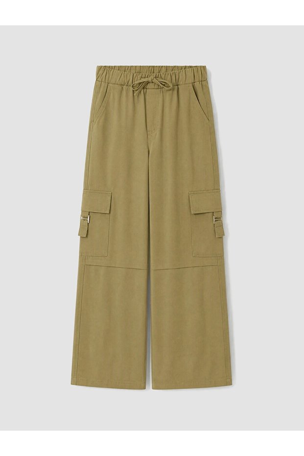 Green Loose & Baggy Girls' Cargo Pants