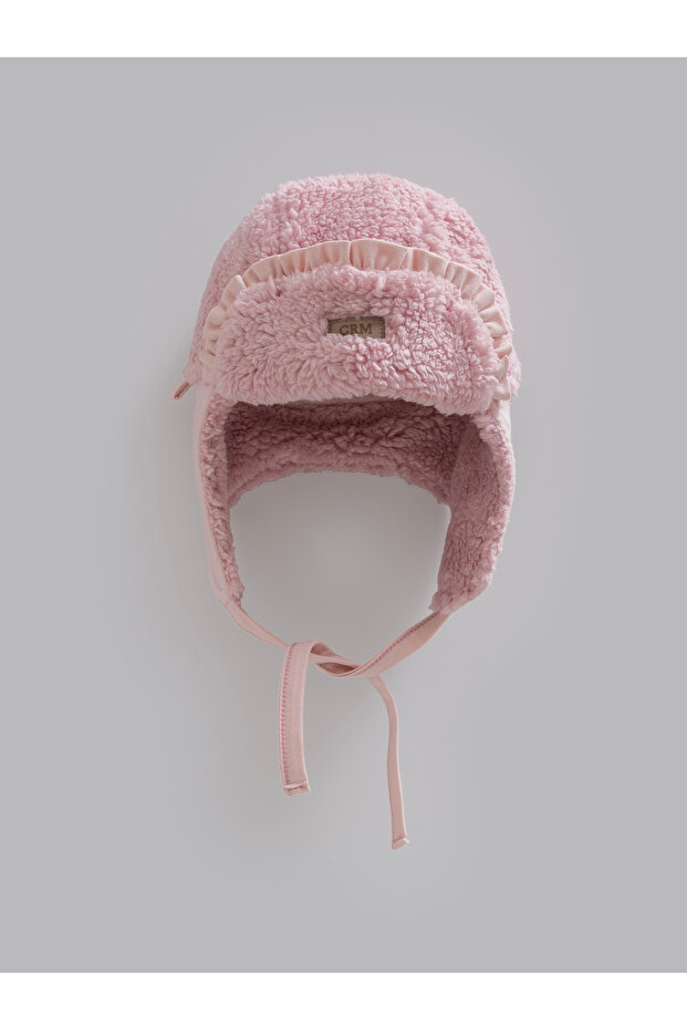 Baby Girl Welsoft Hat Ear Protection Winter Hat Lace-Up Plush Beanie (3-18 Months)