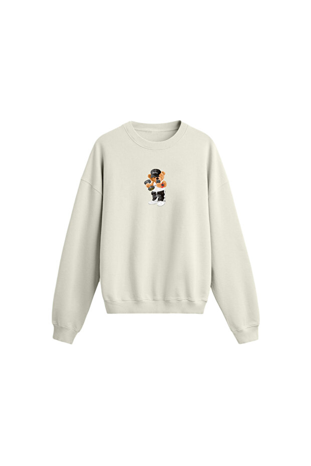 Bear Printed Oversize Sweatshirt