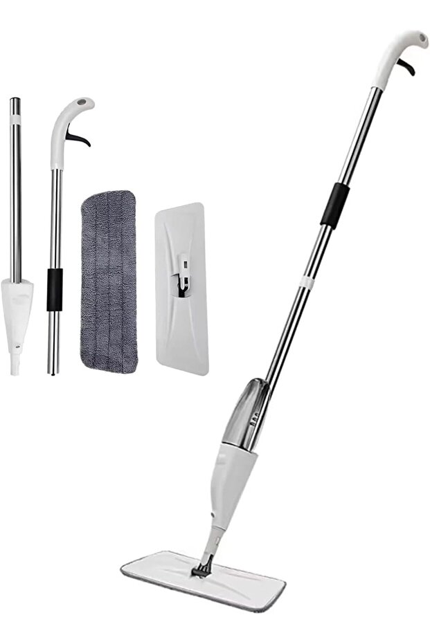 Microfiber Spray Mop with Stainless Steel Handle, 47 Inch Long. 360° Rotating Mops for Floors Wall