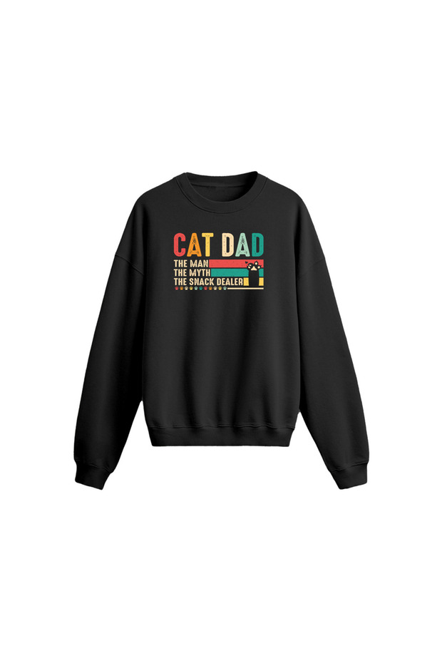 Cat Dad Printed Oversize Sweatshirt