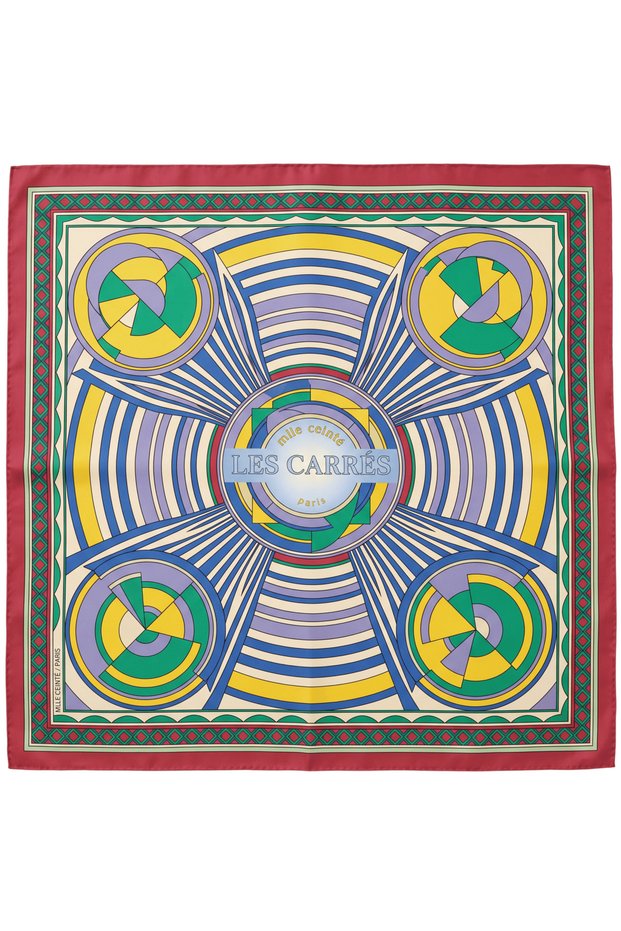 The Optical Symphony 100% Silk Scarf 50X50 cm