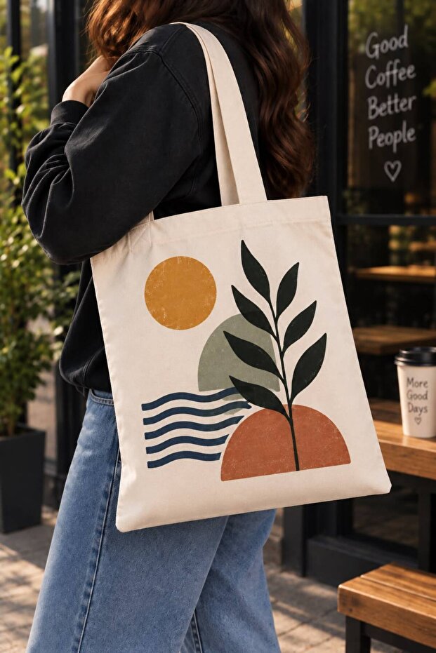 Printed Cotton American Cloth Bag – Unisex Tote Bag – Shoulder Bag
