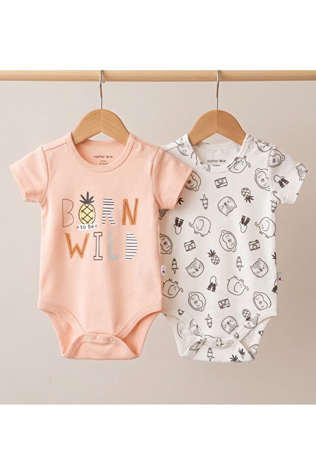 100% Organic Cotton 2-Piece Short Sleeve Bodysuit 0-36 Months