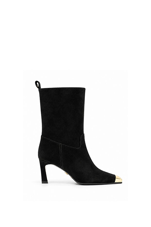 Genuine Suede Leather Women's Boots 346 Black Suede (Black Suede)