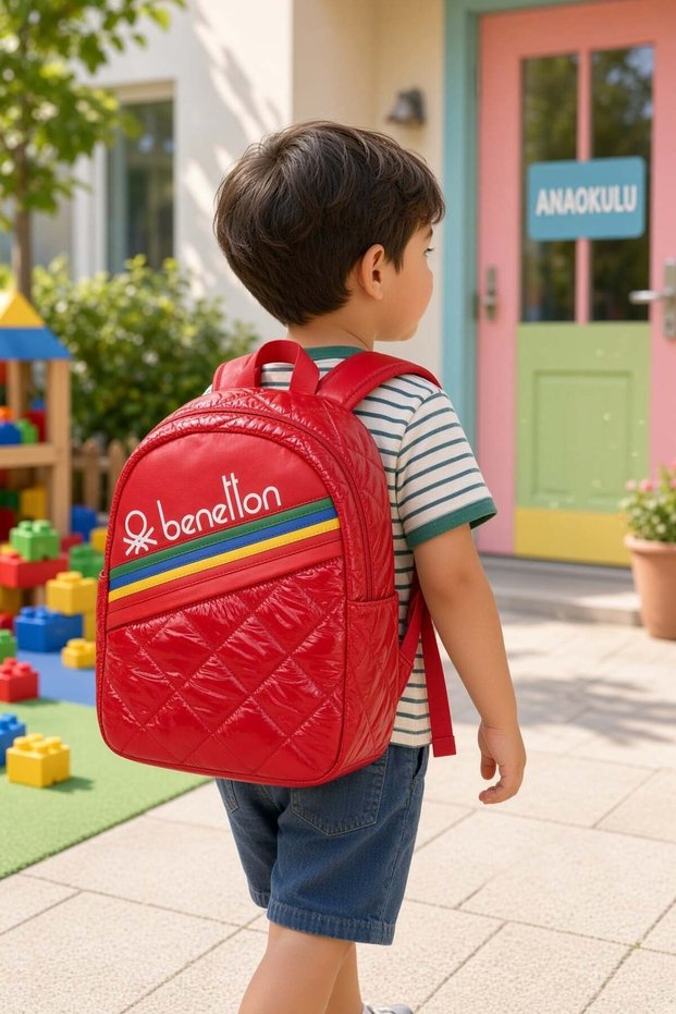 Kindergarten School Bag Red Children's Daily Backpack 35X25X11 cm