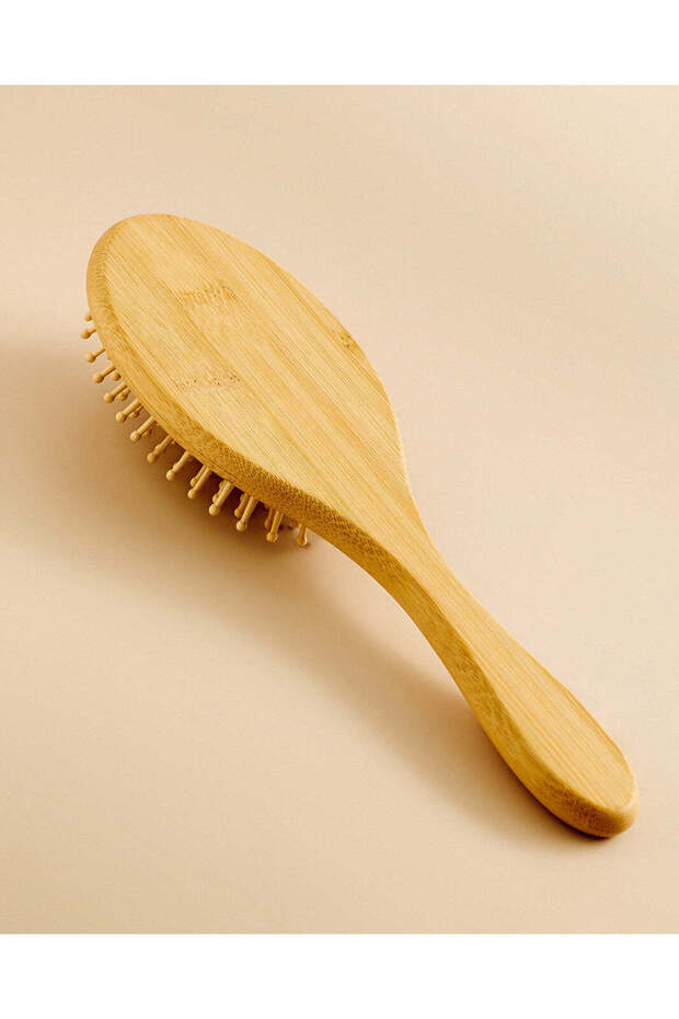 Beige Wooden Hair Brush