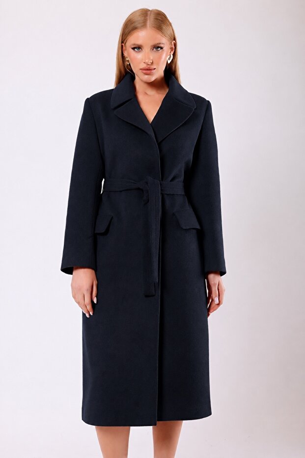 Black Rosalinda Cashmere Coat