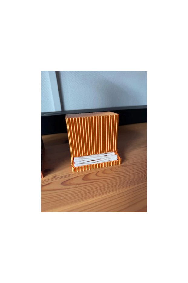 Japandi Cotton Swab Dispenser – Cotton Swab Organizer with Lid and Bathroom Organizer